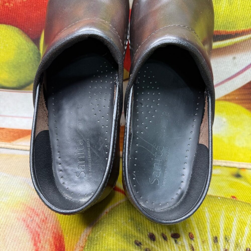 Sanita Original Danish Clogs Womens Size 40 Wide Brown Leather - Picture 5 of 9